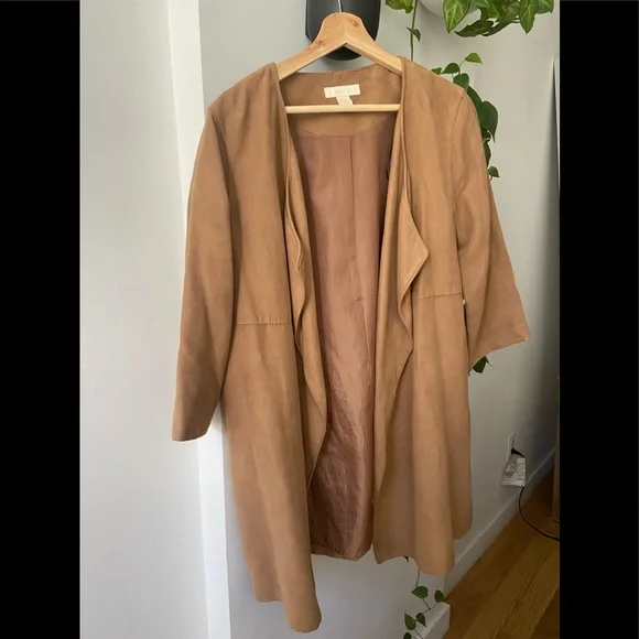 H M camel suade coat